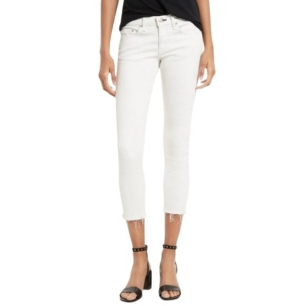 NWT Rag & Bone NWT 10 Inch Capri White Jeans Slit Hem High Rise Size 28